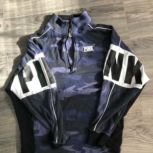 PINK blue camo sweatshirt